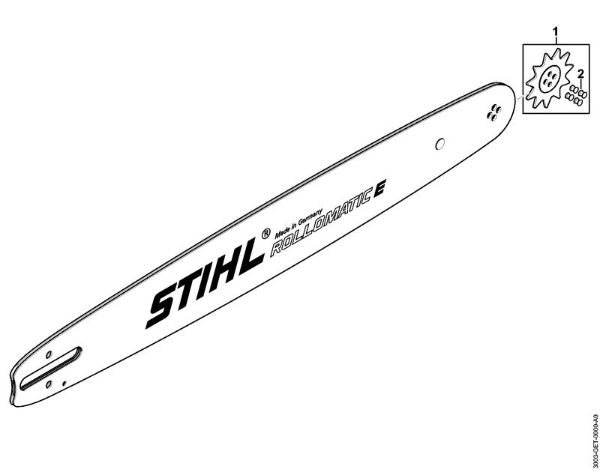 Rollomatic E .325 11 Teeth (.063) Guide Bars Guide bar R 32cm/13 1,6mm/0.063 .325 Stihl