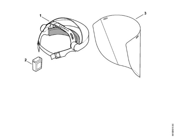 Face shield - earmuff set window long -0233 Face shields and ear defenders Face shield/earmuff set, window, long brand Stihl
