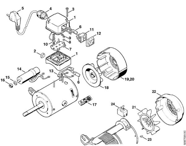 Electric motor 230V/50Hz HOS HOS brand Stihl