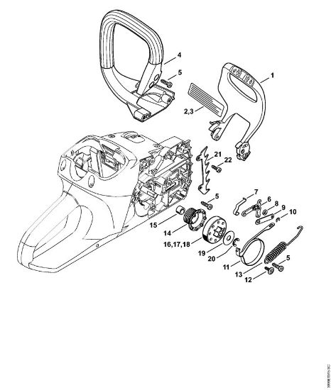 Akku-Motorsägen (MSA) MSA 160 C-B Handschutz, Kettenbremse der Marke Stihl