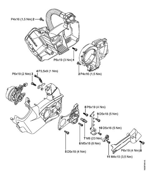 Akku-Motorsägen (MSA) MSA 160 T Anziehdrehmomente der Marke Stihl