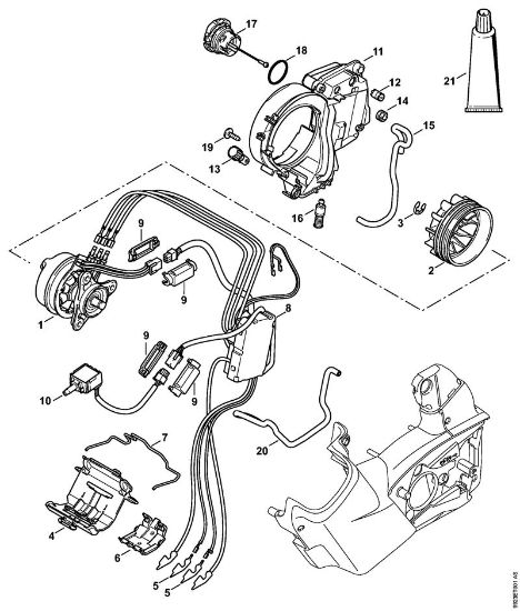 Akku-Motorsägen (MSA) MSA 160 T Elektromotor, Elektronikmodul, Öltank der Marke Stihl