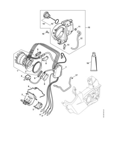 Bild von Elektromotor, Elektronikmodul, Öltank MSA 161 T