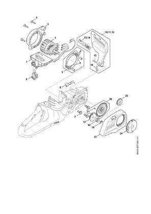 Bild von Elektromotor, Elektronikmodul, Kettenraddeckel MSA 70.0 C-B