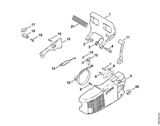 Benzinmotorsägen (MS) 009 E Kettenbremse der Marke Stihl