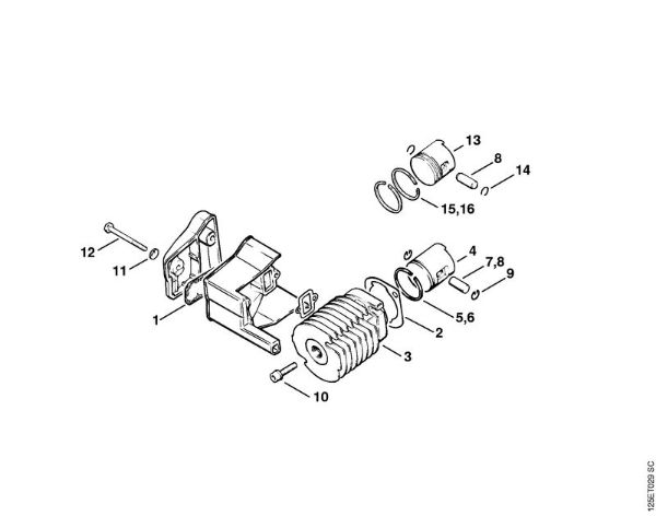 Benzinmotorsägen (MS) 009 E Zylinder (32.88), (25.84), (27.83) der Marke Stihl