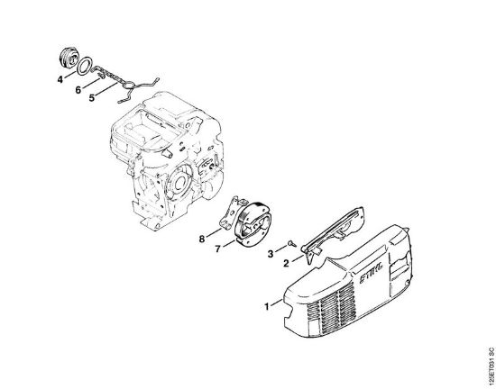 Benzinmotorsägen (MS) 009 EQ Kupplung (33.89), (30.89), (25.84) der Marke Stihl