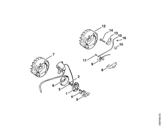 Benzinmotorsägen (MS) 009 EQ Zündanlage (27.86), (25.84), (27.83) der Marke Stihl