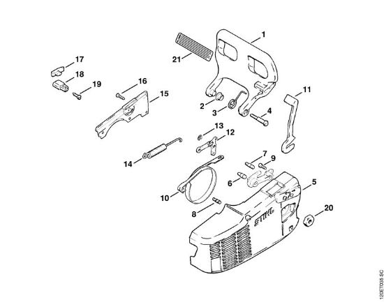 Benzinmotorsägen (MS) 010 AV Kettenbremse der Marke Stihl
