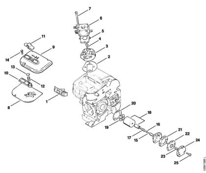 Benzinmotorsägen (MS) 010 AV Luftfilter, Ölpumpe der Marke Stihl