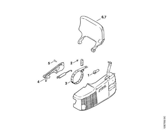 Benzinmotorsägen (MS) 010 AVEQ Kettenbremse der Marke Stihl