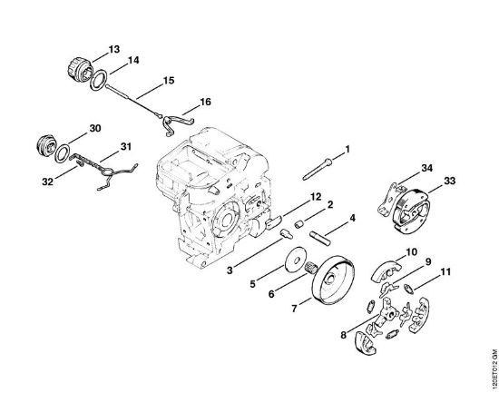 Benzinmotorsägen (MS) 010 AVEQ Kupplung der Marke Stihl