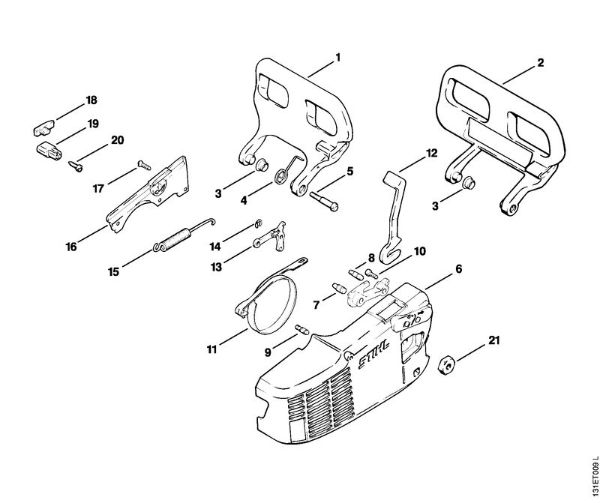 Benzinmotorsägen (MS) 012 AVEQ Kettenbremse der Marke Stihl