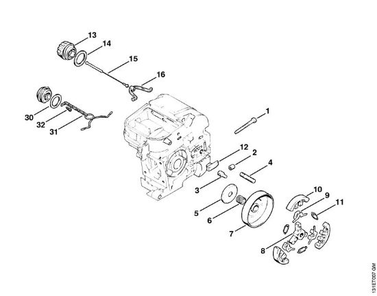 Benzinmotorsägen (MS) 012 AVEQ Kupplung der Marke Stihl