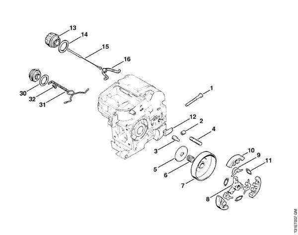 Benzinmotorsägen (MS) 012 AVEQ Kupplung der Marke Stihl