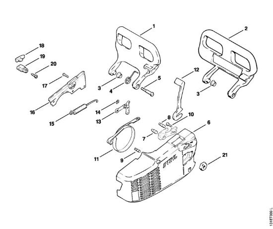 Benzinmotorsägen (MS) 012 AVTEQ Kettenbremse der Marke Stihl