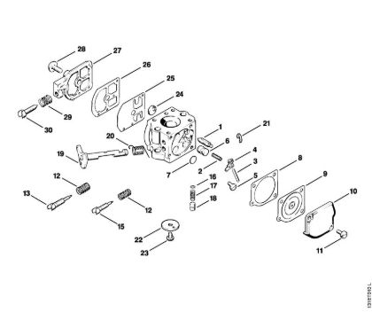 Benzinmotorsägen (MS) 012 AVTEQ Vergaser C1S-S1 der Marke Stihl