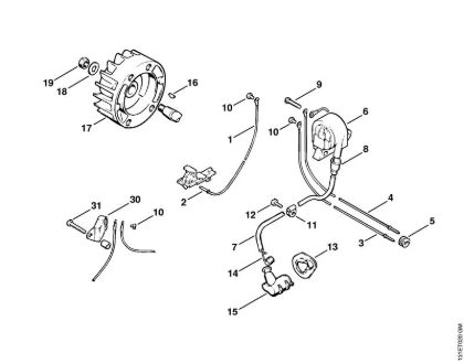 Benzinmotorsägen (MS) 012 AVTEQ Zündanlage der Marke Stihl