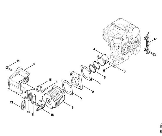 Benzinmotorsägen (MS) 012 AVTEQ Zylinder der Marke Stihl
