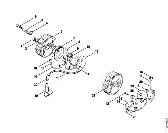 Benzinmotorsägen (MS) 015 L Zündanlage der Marke Stihl