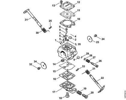 Benzinmotorsägen (MS) 017 C Vergaser WT-325 (05.2000) der Marke Stihl