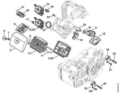 Benzinmotorsägen (MS) 020 T Luftfilter 020 T der Marke Stihl