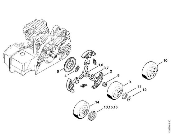 Benzinmotorsägen (MS) 023 Z Kupplung der Marke Stihl