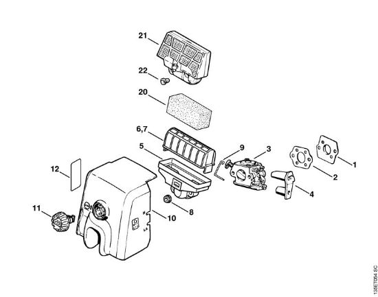 Benzinmotorsägen (MS) 023 Z Luftfilter der Marke Stihl