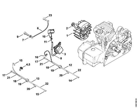Benzinmotorsägen (MS) 023 Z Zündanlage der Marke Stihl