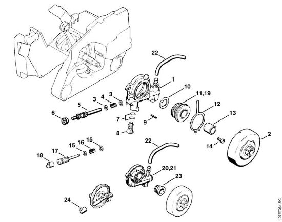 Benzinmotorsägen (MS) 024 S Ölpumpe der Marke Stihl