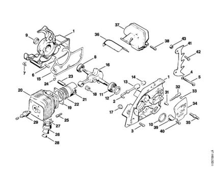 Benzinmotorsägen (MS) 031 Kurbelwelle, Zylinder der Marke Stihl