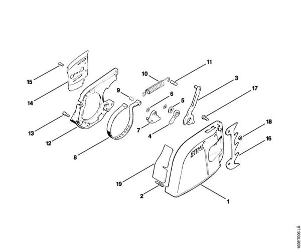 Benzinmotorsägen (MS) 032 AV Kettenbremse der Marke Stihl