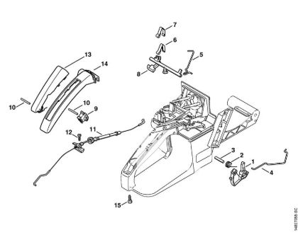 Benzinmotorsägen (MS) 036 QS Gasbetätigung der Marke Stihl