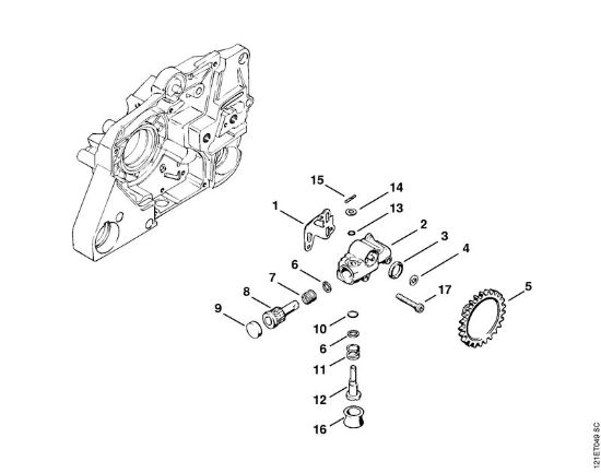 Benzinmotorsägen (MS) 038 SW Ölpumpe der Marke Stihl