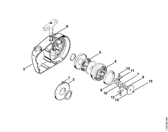 Benzinmotorsägen (MS) 041 AVFBQ Anwerfvorrichtung (11.68) der Marke Stihl