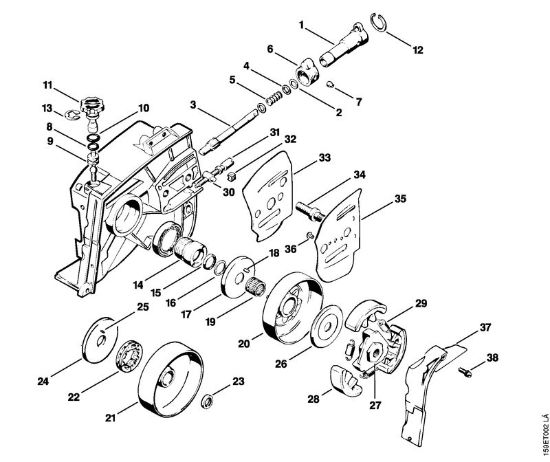 Benzinmotorsägen (MS) 041 FB Ölpumpe, Kupplung der Marke Stihl