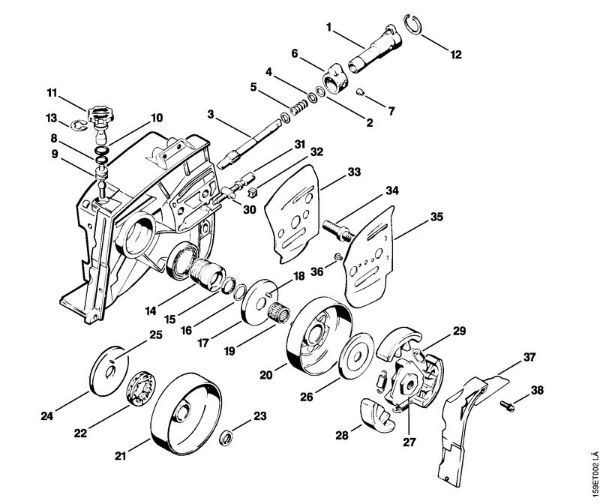 Benzinmotorsägen (MS) 041 FB Ölpumpe, Kupplung der Marke Stihl