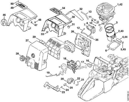 Benzinmotorsägen (MS) 044 Startautomatikteile der Marke Stihl