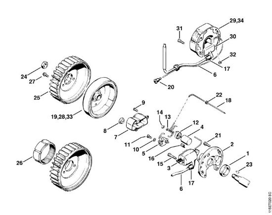 Benzinmotorsägen (MS) 045 AVSE Zündanlage der Marke Stihl