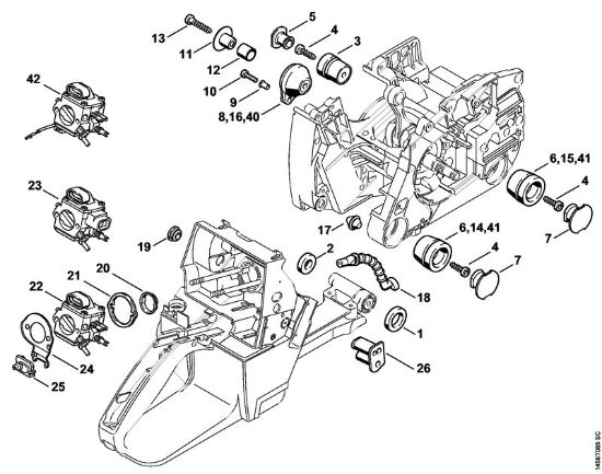 Benzinmotorsägen (MS) 046 AV-System der Marke Stihl
