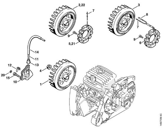 Benzinmotorsägen (MS) 046 Magnum BR Zündanlage der Marke Stihl