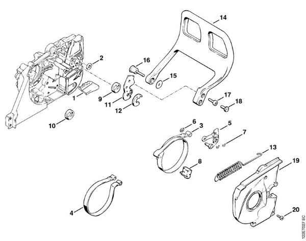 Benzinmotorsägen (MS) 048 W Automatische Kettenbremse der Marke Stihl