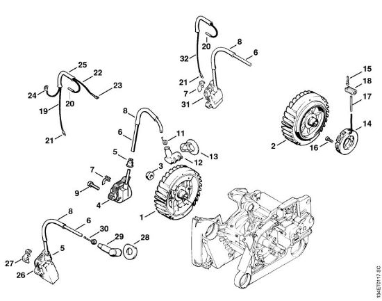 Benzinmotorsägen (MS) 064 R Zündanlage der Marke Stihl