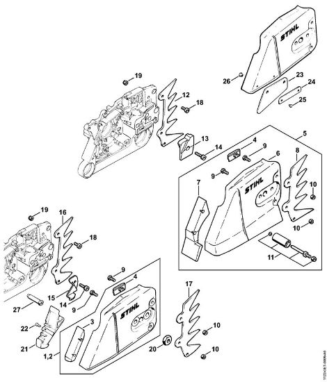 Benzinmotorsägen (MS) 064 W Kettenraddeckel der Marke Stihl
