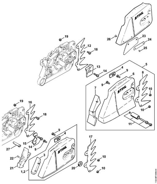 Benzinmotorsägen (MS) 064 W Kettenraddeckel der Marke Stihl