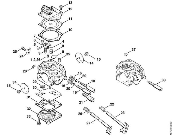Benzinmotorsägen (MS) 066 W Vergaser WJ-65, WJ-67, WJ-76 der Marke Stihl
