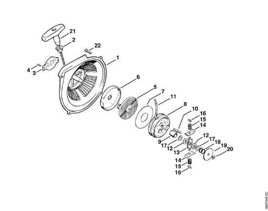 Benzinmotorsägen (MS) 070 Anwerfvorrichtung Reibungsschuh   X 8 953 330 (36.81) der Marke Stihl