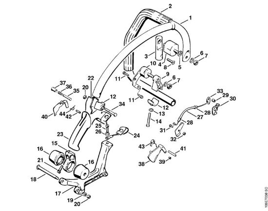 Benzinmotorsägen (MS) 070 Handgriff AV   X 13 281 004 (35.84) der Marke Stihl