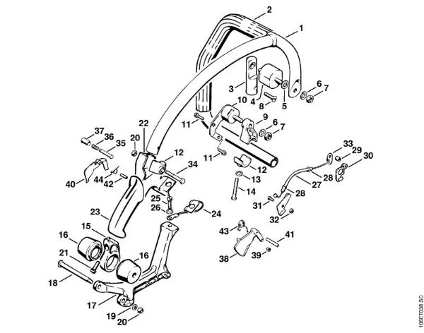 Benzinmotorsägen (MS) 070 Handgriff AV   X 13 281 004 (35.84) der Marke Stihl