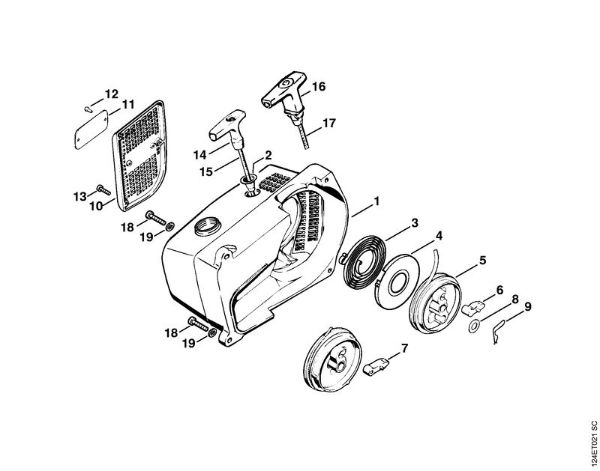 Benzinmotorsägen (MS) 076 S Anwerfvorrichtung der Marke Stihl